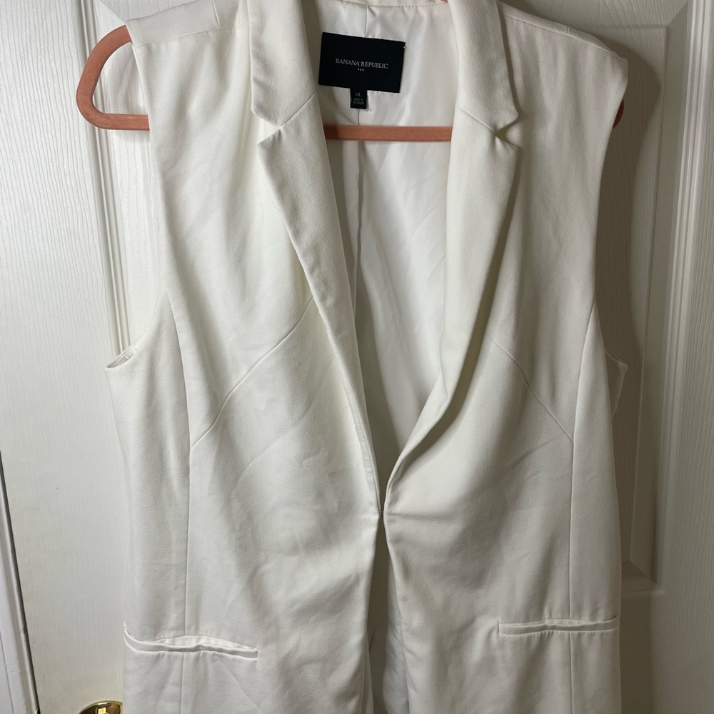 Banana Republic White Vest Classic Tailored Design